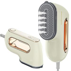 의류용 휴대용 여행용 스팀 다리미: 미니 핸드헬드 의류 다리미 기계 - 드레스 셔츠의 주름을 위한 소형 패브릭 스티머 베이지