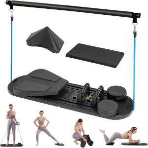 아웃도어마스터 필라테스 보드 6 in 1 리포머 세트 저항 밴드와 Ab 트레인이 있는 접이식 머신 전신 운동을