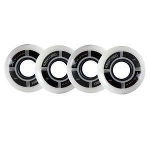 플레이어가 선택한 실내 롤러 하키 휠 4팩 - 스케이트용 사과 화이트 듀얼 푸어 78A 경도 초고반동 우레탄