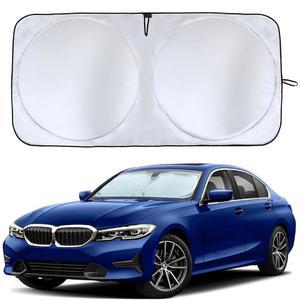 자동차용 에코너 윈드실드 선쉐이드 | 풀 커버 열 및 자외선 차단 고성능 차광 접이식 디자인으로 실내를 시원하게 유지 컴팩트한 수납-미디엄