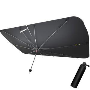 에도팀 자동차 앞유리 선쉐이드 - 세단, SUV, 트럭용 열 차단 티타늄 코팅, 컴팩트 우산 디자인의 범용 55