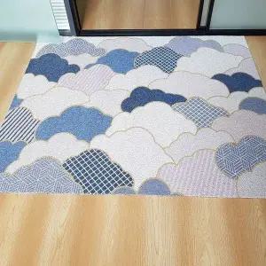 [알티피아]업소용 코일매트 대형 출입문 입구 바닥매트 블루 120x140x0.8cm