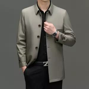 하프 캐주얼 아이템 상의 산실크 남성코트 봄가을 칼라 트렌치 트렌디 HT3