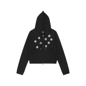 매장정품 THE COLDEST MOMENT TCM flower hooded zip-up (black)