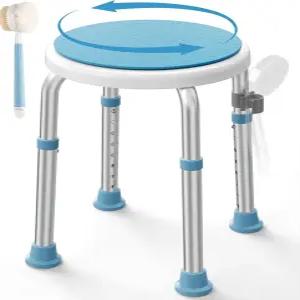 홈랜드 회전 샤워 의자 조절 가능한 원형 등받이 스크러버 노인 및 장애인을 위한 욕조 내부 욕실 벤치