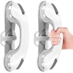 욕조와 샤워를 위한 2팩 그랩 바 3개 노인 및 무거운 손잡이 탈착식 난간 욕실 안전 그립 드릴링 방수 기능