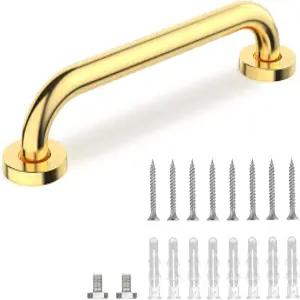 욕조 및 샤워용 MFE 그랩 바 - 노인용 12인치 골드 핸디캡 욕실 안전 핸드레일 화장실 주방 침실 계단용 벽