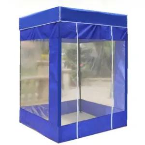 투명 비닐 부스 파티션 조립식 이동식 파란색 간이 대기실