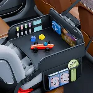 차량용테이블 카시트 트래블 트레이 가죽 여행 백 식탁 차량 수납