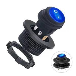 스위치릴레이 12V 토글 스위치 방수 LED 조명 라운드 로커 패널 SPST 3 핀 해양 On Off 차량용 보트 RV 트