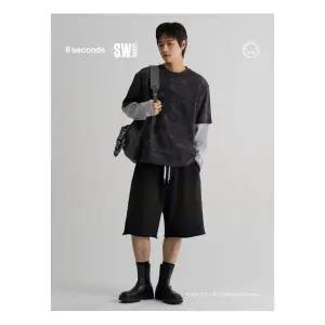 에잇세컨즈 S.W.SMILEY 카모 그래픽 반소매티 - 블랙 456342XC55 1239512