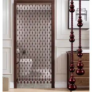 빈티지비즈발 나무 구슬발 우드발 나무구슬 출입문 현관문