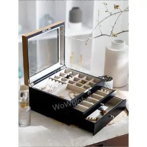 3단 선글라스 원목 거치대 서랍식 보관함 나무 정리함