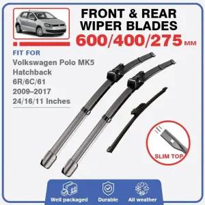 와이퍼 폭스 바겐 폴로 5mK5 6R 6C 61 2009 2017 전면 후면 앞유리 윈드 스크린 창 GTI 해치백