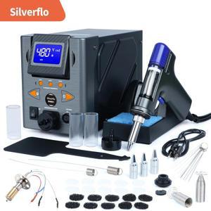 Silverflo 948D-I 디 솔더링 스테이션 110W 흡입 주석 총 전기 납땜 진공 빨판 슬립 모드 포함