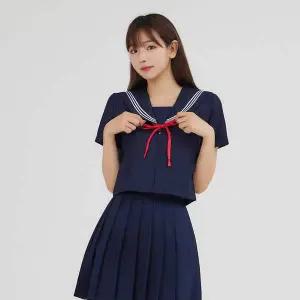 TBZ 교복몰 네이비 플리츠 세라복 세트 (반팔) 일본교복