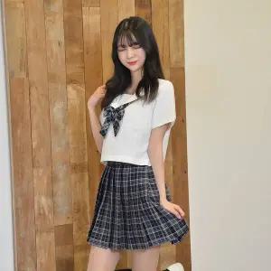 TBZ 교복몰 네이비 앤 퍼플체크 일본여고생 세라복 반팔