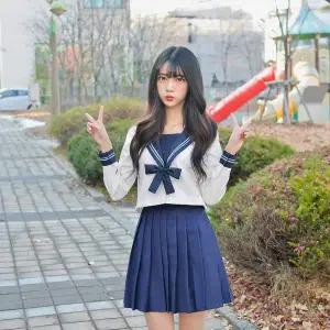 TBZ 교복몰 얼음공주 화이트 일본여고생 세라복 (긴팔)