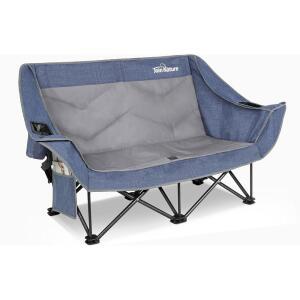 성인 2인용 700파운드 용량의 더블 캠핑 의자에 가입하세요 XL 컵 홀더와 수납 포켓이 있는 로우 프로파일