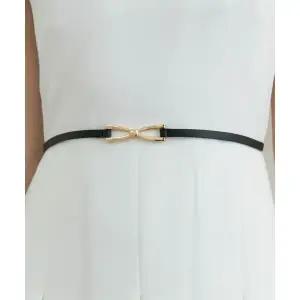 매장정품 REORG DRO RIBBON GOLD BUCKLE LOGO BELT BLACK