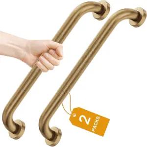 팬하오 2팩 샤워 그랩 바 미끄럼 방지 손잡이가 있는 16인치 스테인리스 스틸 욕실 튼튼한 목욕 노인