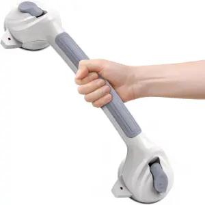 로일반 욕조 및 샤워용 그랩 바 강력한 흡입 컵이 있는 핸들 1팩 노인용 16.8인치 욕실 탈착식 안전 난간