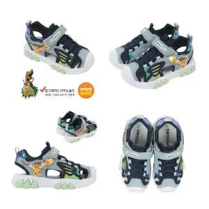 [다이노솔즈](신세계 사우스시티)토박스 여름 아동 불나오는 공룡 LED 아쿠아 샌들 정글 티라노 샌들 (...