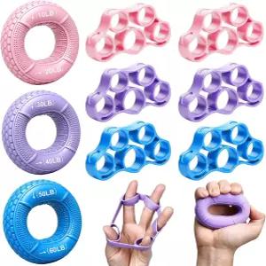 티우 그립 근력 트레이너 키트 3가지 색상의 팔뚝 강화제 및 손 운동 유연성을 위한 핑거 운동기 스트레칭