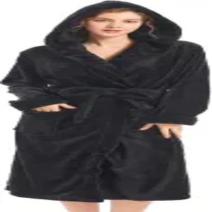 이너 위시 여성 후드 플러시 로브 플리스 포근한 따뜻한 목욕 가운