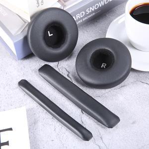 AKG Y50 Y55 Y50BT Y55DJ 헤드폰용 이어패드 헤드밴드, 무선 및 유선 헤드셋, 블랙 단백질 가죽 폼 귀마개 커버