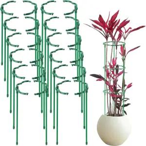 모이고노이 24팩 식물 지지대 말뚝 세트 - 다용도 케이지 스태커블 정원 꽃 실내 소형 토마토 몬스테라