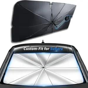 스바루 윈드실드 선쉐이드 엄브렐러 자동차 커버 UV 블록 전면 창문 360 회전 구부릴 수 있는 핸들