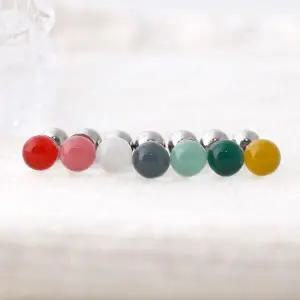 [하프클럽/]파스텔 컬러 투명 볼 써지컬 스틸 피어싱