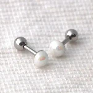 [하프클럽/]오로라 진주 하프 볼 써지컬 스틸 피어싱