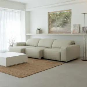 가죽 슬립 V3 3인 소파(슬라이딩 기능) + 가죽쿠션 2개