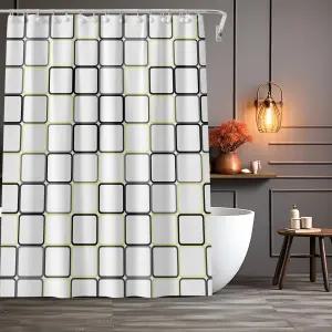 샤워 커튼 라이너 72 x 욕실용 플라스틱 방수 4G 경량 그로밋 구멍 및 3개의 헤비 듀티 마그네틱 웨이트