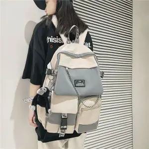 그레이 백팩 캐주얼 무지 대학생 WFLOQJ5