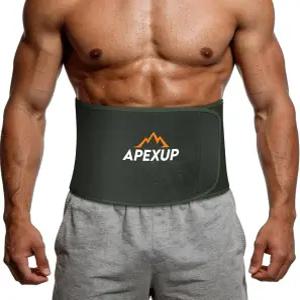 여성용 하복부용 지지대가 있는 APEXUP 트레이너 허리 랩 스웨트 가능한 남성용 트리머 밴드 탈부착 위