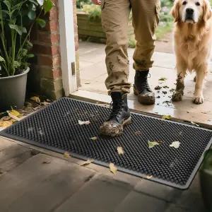 ASOBEAGE 실외 방수 실리콘 도어매트 현관문 외부용 튼튼한 파티오 데크 차고 현관 - 미끄럼 방지 청소하기