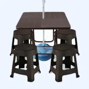 플라스틱 야외테이블 테라스 편의점 파라솔 테이블 4인세트