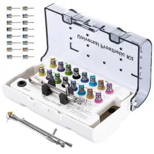 4E 4E의 미국 치과 임플란트 토크 렌치 세트 조절 가능한 래칫 및 드라이버가 포함된 범용 보철 키트 16개