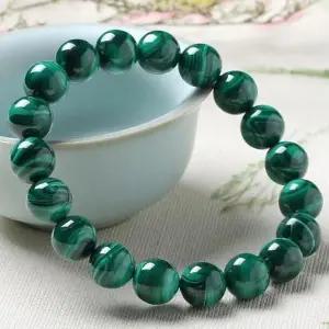 [하프클럽/]그린 10mm 팔찌 천연 원석 남여공용 공작석 말라카이