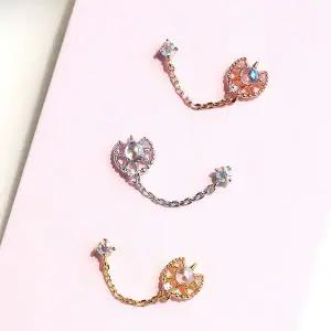 [하프클럽/](낱개판매) 태양의 온도 귓바퀴 연결 체인 피어싱