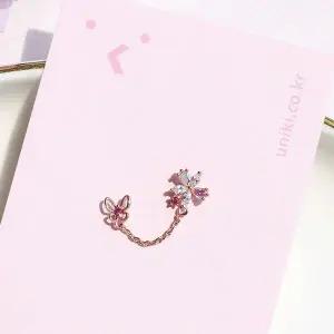 [하프클럽/](낱개판매) 매일 그대와 꽃 나비 체인 피어싱