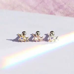 [하프클럽/](낱개판매) 핑크빛 스파크 귓바퀴 연골 별 피어싱