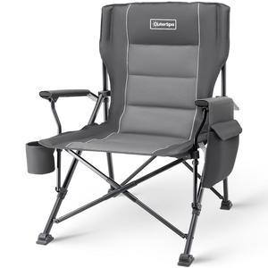 오버사이즈 접이식 캠핑 의자 사람을 위한 패딩 야외용 잔디 해변 잔디밭 높은 크고 500파운드 캠프 지원 파티오