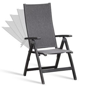 선에어즈 접이식 의자 실내 실외 발코니 정원 프레임 현관 파티오 내구성 편안한 잔디밭 수영장 튼튼한 금속 리클라이너 블랙 휴대용