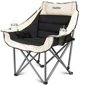 오버사이즈 캠핑 의자 u2013 헤비 듀티 지원 스포츠용 가방 400파운드 포켓 홀더 수납 야외 낚시 패딩 휴대용 접이식 뒷마당
