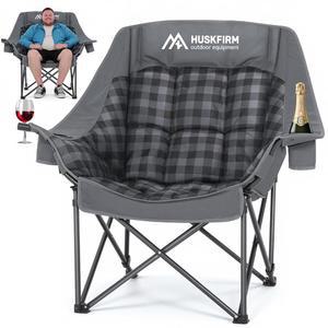 허스크펌 오버사이즈 캠핑 의자 접이식 패딩 해변 스포츠 위한 400LBS 서포트 홀더 야외 캐리백과 함께 낚시를 잔디 헤비 XL 듀티