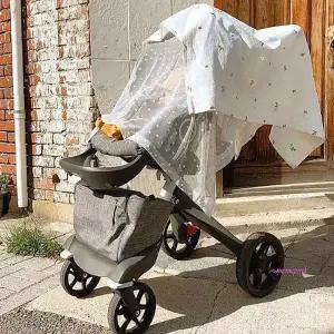 아기자기한 햇빛가리개 유모차 모기장 디자인qrs922